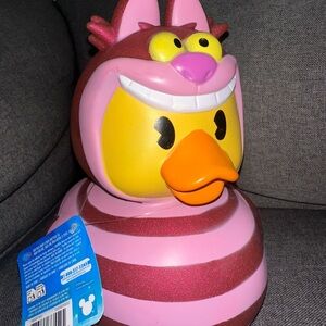Disney Cheshire Cat Pink and Brown Rubber Duck